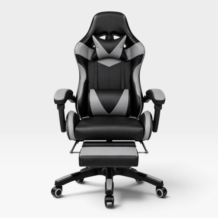 ASS Sedia Gaming Reclinabile Nero Grigio