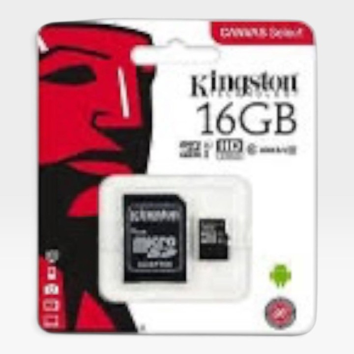 KINGSTON Micro SD Con Adattatore Per PC 16GB SDCS/16GB