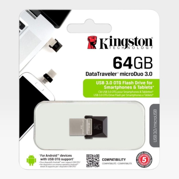 KINGSTON PenDrive USB+MicroUSB 64GB DTDUO3/64GB